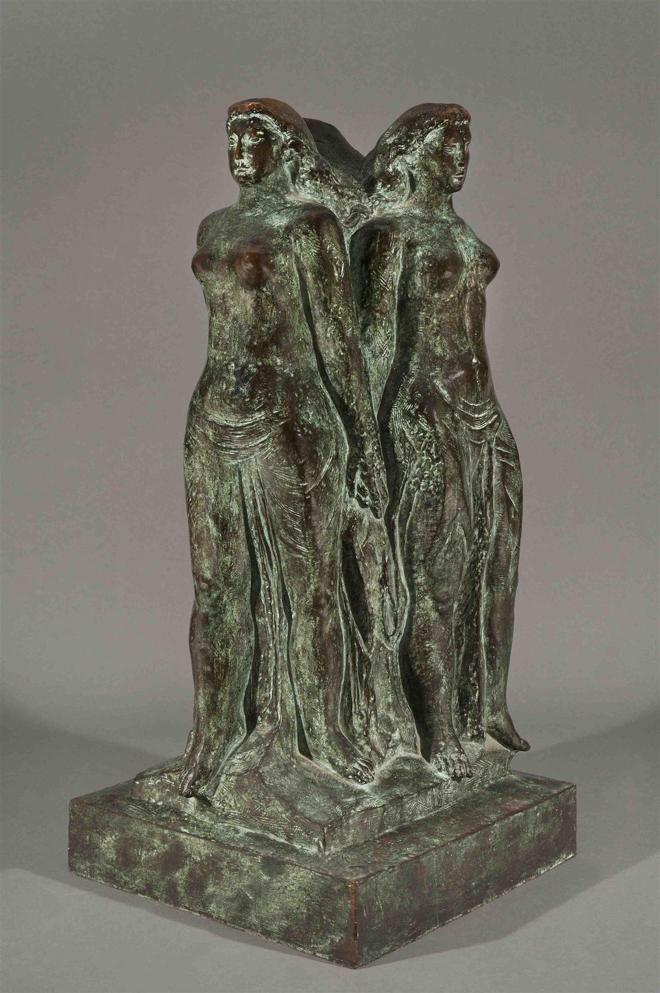 
							

									William Zorach									Three Graces, 2/6  1960									bronze<br />
40 x 20 in.									


							