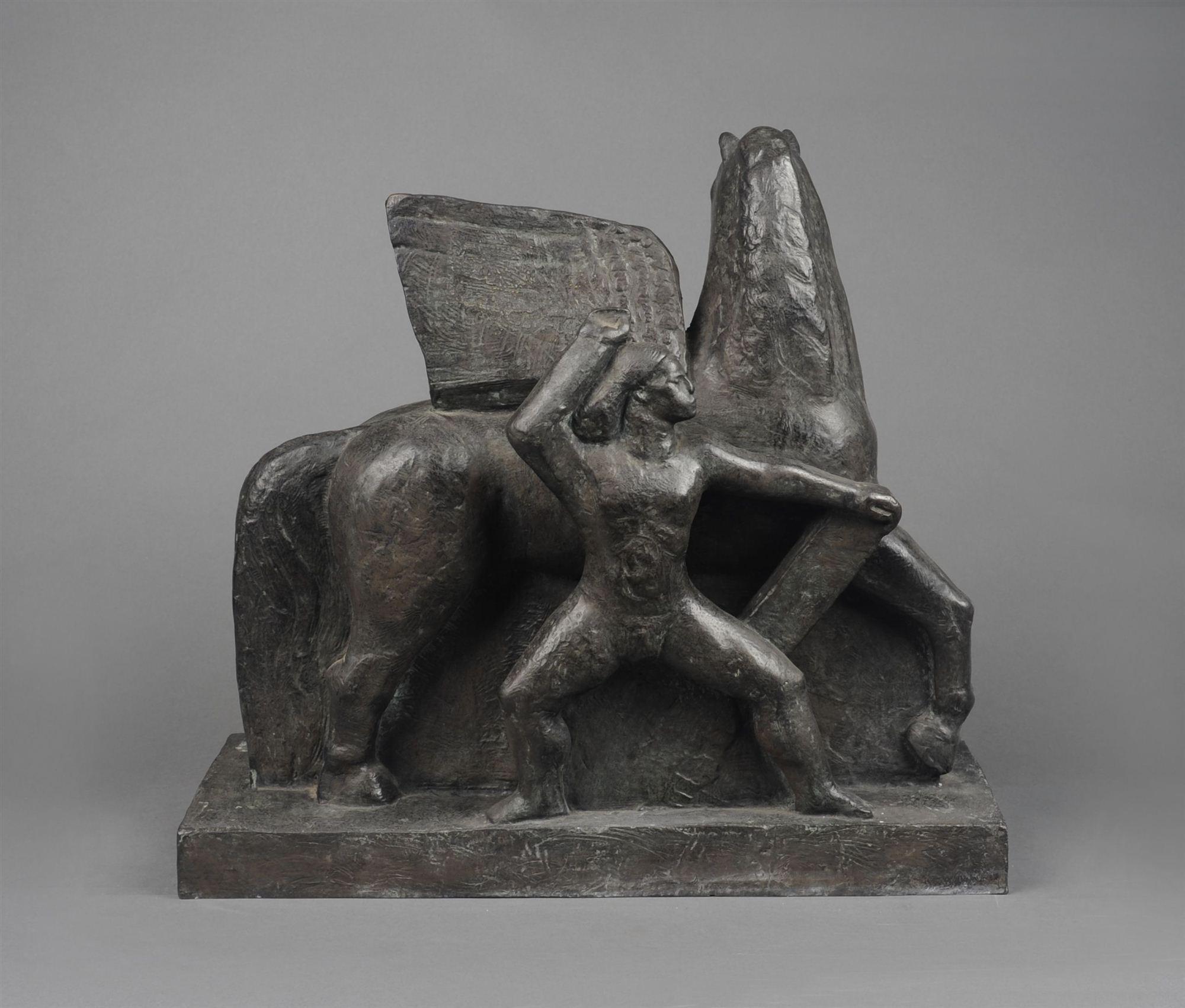 

											Marguerite Zorach & William Zorach</b>

											<em>
												A Collaboration in American Modernism </em> 

											<h4>
												April 16 – May 22, 2026											</h4>

		                																																													<i>Man and a Horse, 2/6,</i>  
																																								1941, 
																																								bronze, 
																																								13 1/4 x 13 3/4 x 6 1/4 in. 
																								
		                				