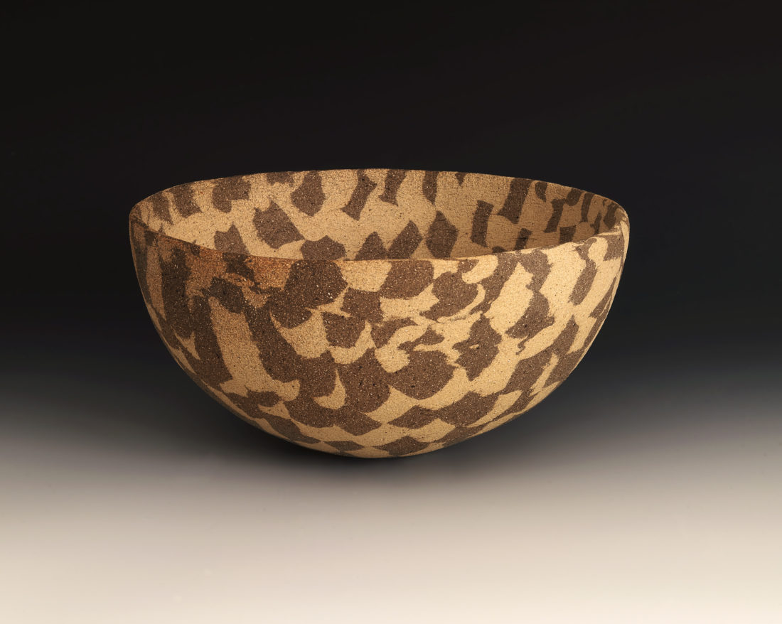 
		                					Lorraine Shemesh		                																	
																											<i>Brown and Cream Checked Neriage Bowl,</i>  
																																								2016, 
																																								stoneware, 
																																								5 x 10 3/4 x 10 1/2 inches 
																								
		                				