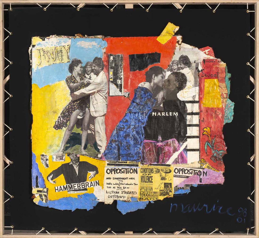
		                					Maurice Burns		                																	
																											<i>Harlem,</i>  
																																								1998-2001, 
																																								collage, 
																																								56 7/8 x 62 1/2 inches 
																								
		                				