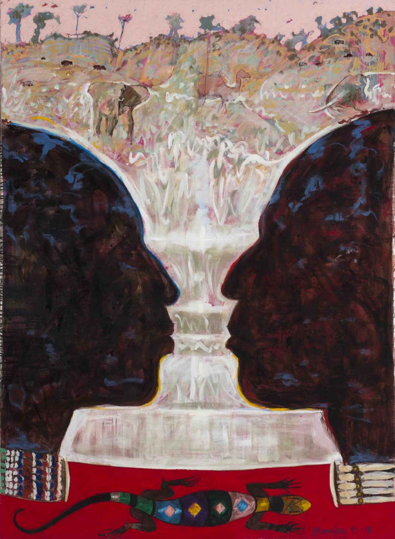
		                					Maurice Burns		                																	
																											<i>Warrior's Cup,</i>  
																																								1993-2018, 
																																								oil on canvas, 
																																								76 x 55 3/4 inches 
																								
		                				