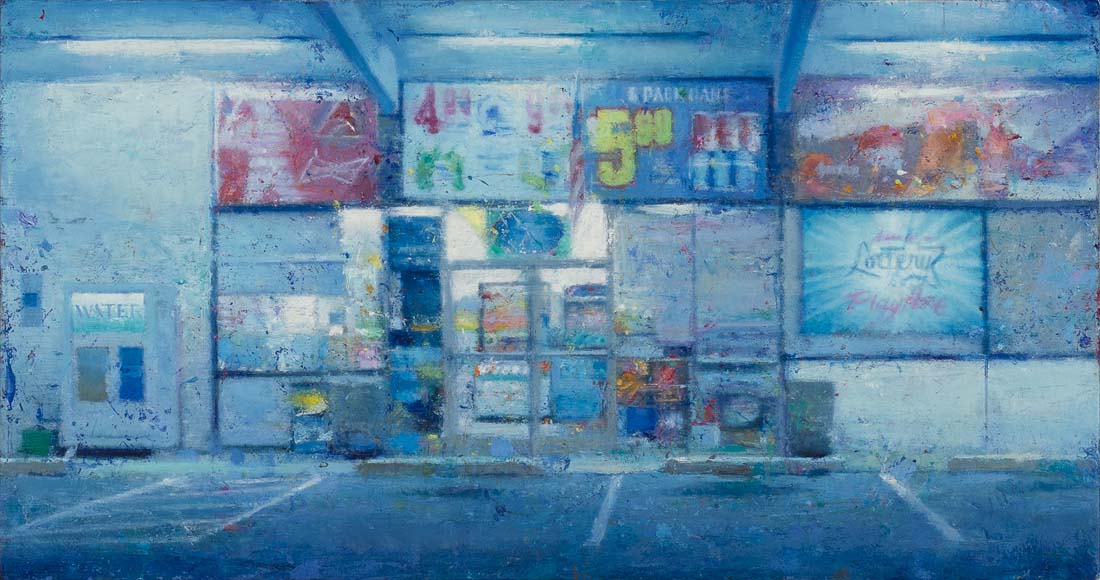 
		                					Tom Birkner		                																	
																											<i>Mesa Minit Mart,</i>  
																																								2019, 
																																								oil on canvas stretched over board, 
																																								 11 1/4 x 21 1/8 inches 
																								
		                				