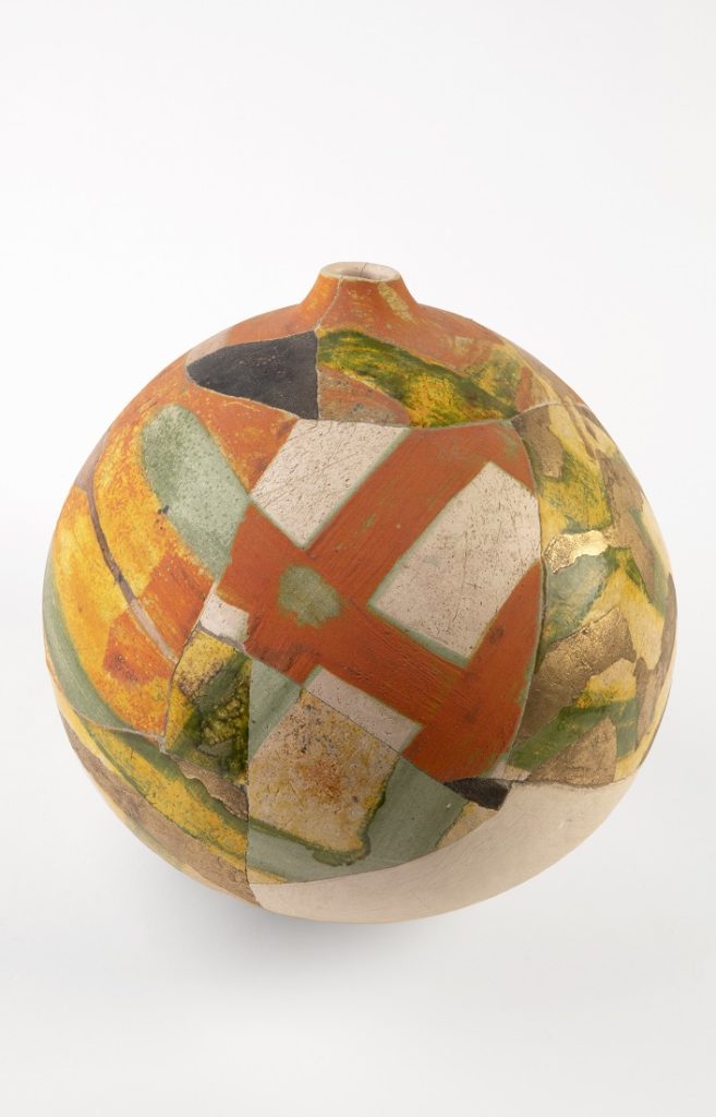 raku ceramic globe by Rick Dillingham