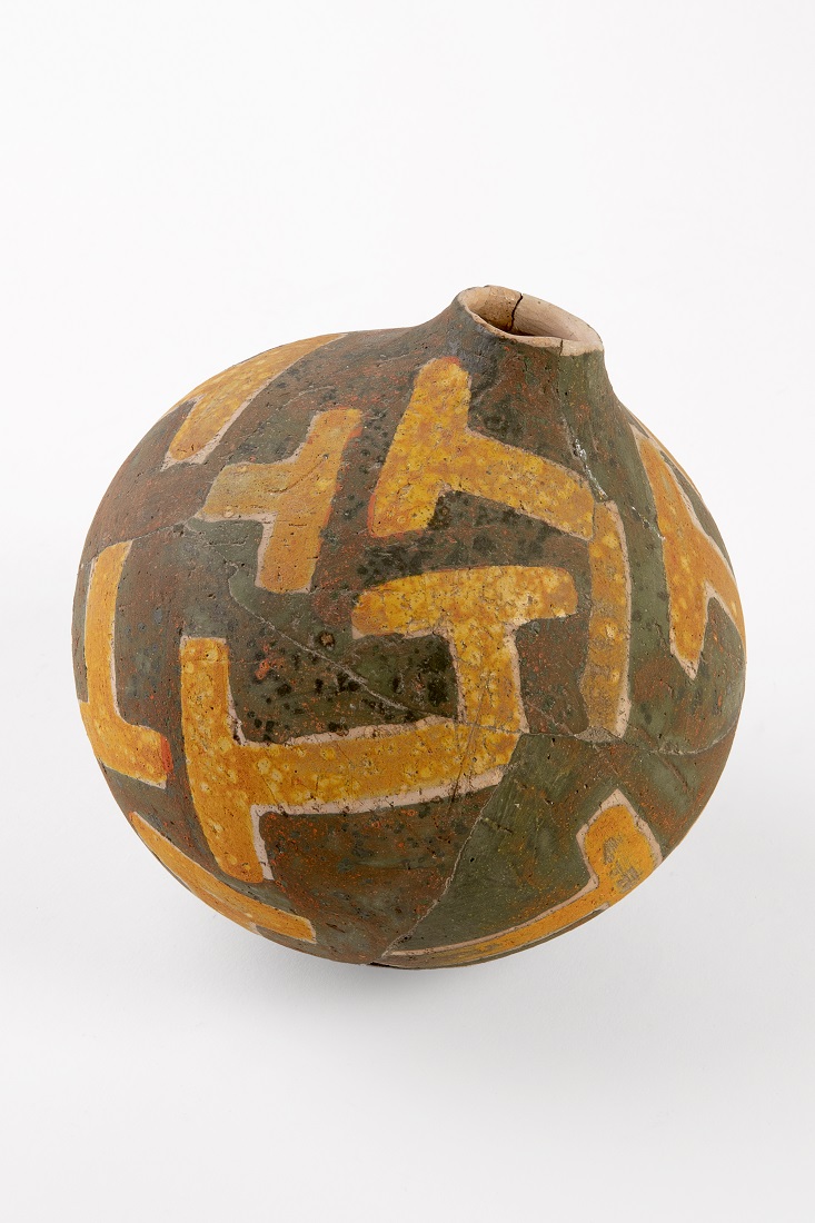 
		                					Rick Dillingham		                																	
																											<i>Small Globe (May-80-9),</i>  
																																								1980, 
																																								raku ceramic, 
																																								 6 x 5 1/2 (diameter) inches 
																								
		                				