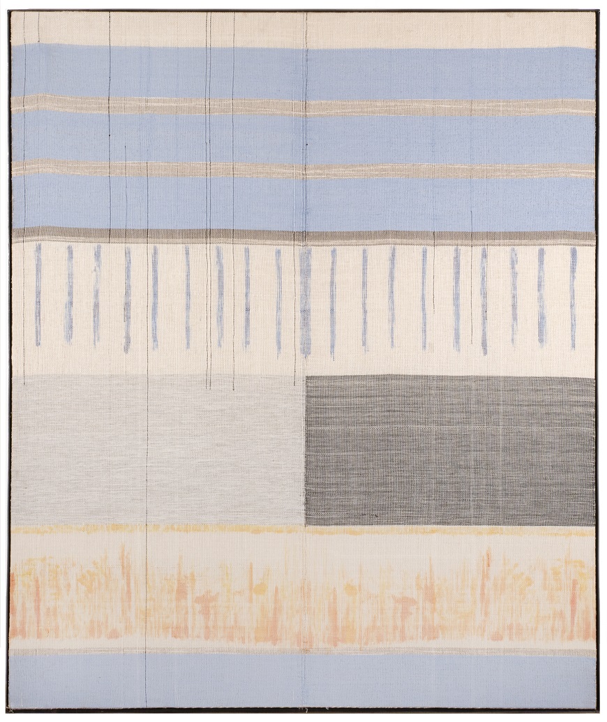 
		                					Elizabeth Hohimer		                																	
																											<i>Cottonwood Winds, For Travi,</i>  
																																								2020, 
																																								handwoven tapestry hand painted with steel frame, 
																																								 59 3/4 x 70 3/4 x 2 1/2 inches 
																								
		                				