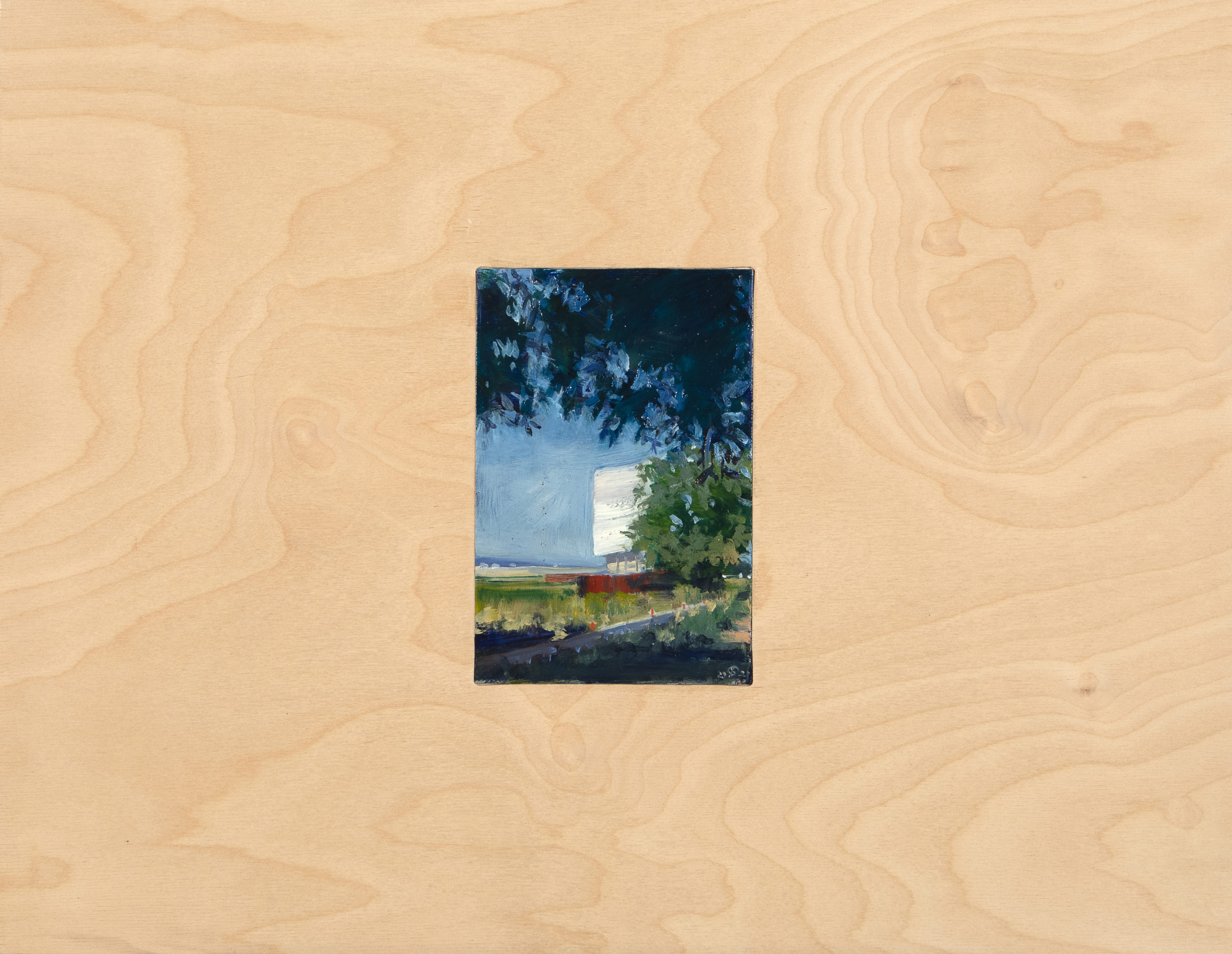 
		                					Don Stinson		                																	
																											<i>Overgrown Big Sky Screen, Delta, CO,</i>  
																																								2020-2021, 
																																								Oil on copper inset in birch panel, 
																																								14 x 18 x 1 inches 
																								
		                				