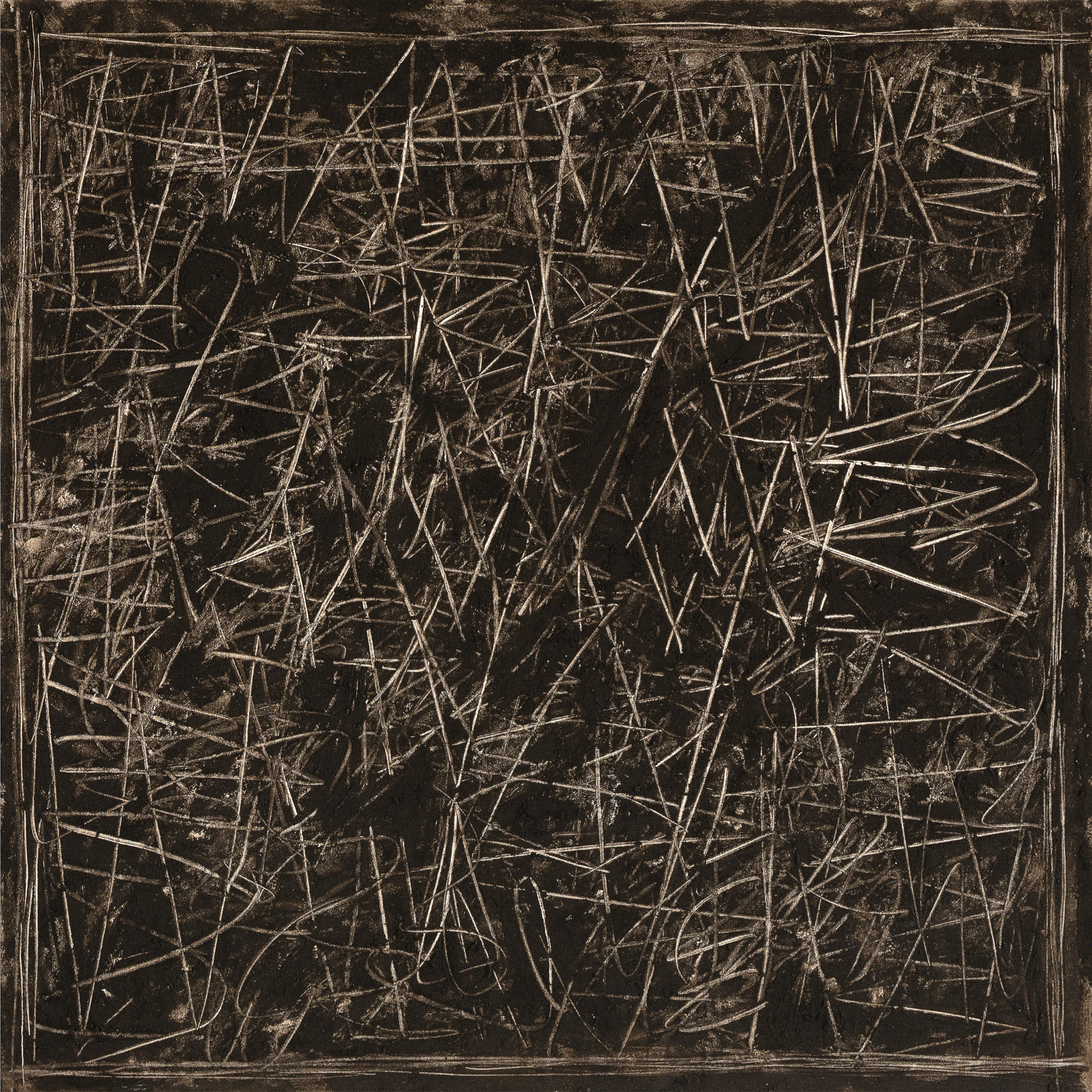 
		                					Patrick Dean Hubbell		                																	
																											<i>Chahaałeeł: A Gestural Pattern in the Darkness,</i>  
																																								2022, 
																																								oil, natural earth pigment on canvas, 
																																								48 x 48 x 1 1/2 inches 
																								
		                				