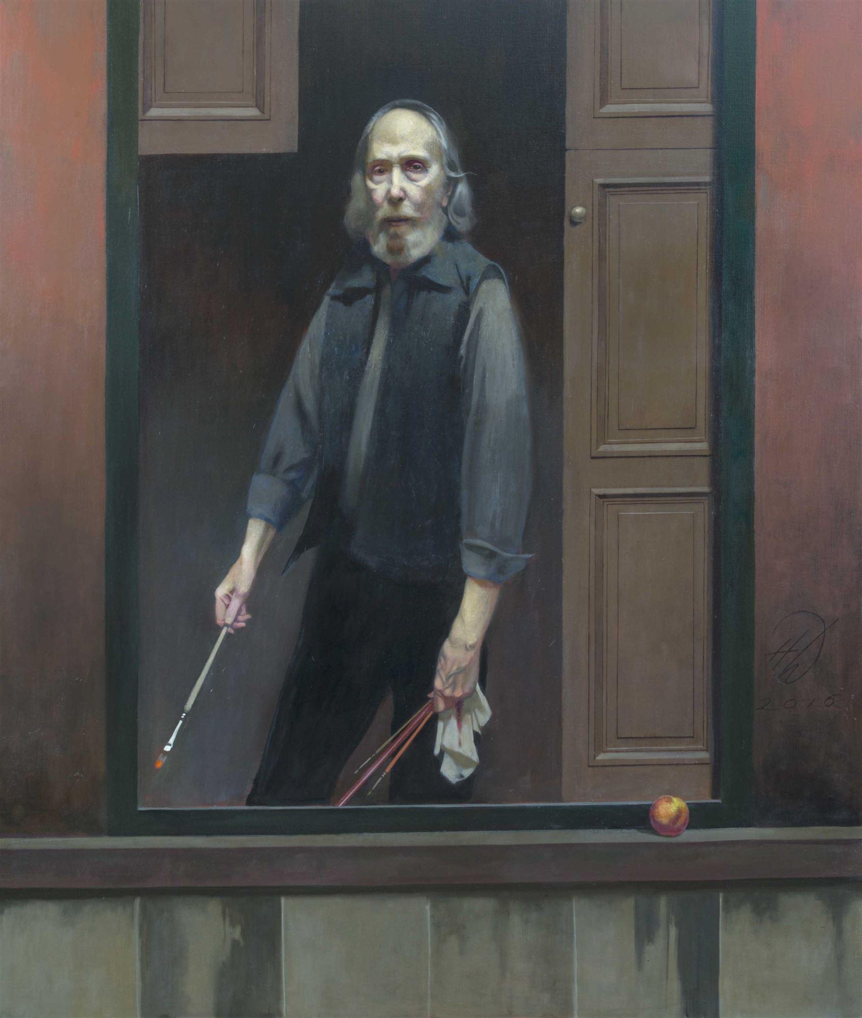 
		                					Harvey Dinnerstein		                																	
																											<i>At the Window,</i>  
																																								2016, 
																																								oil on canvas, 
																																								64 3/4 x 54 3/4 inches 
																								
		                				