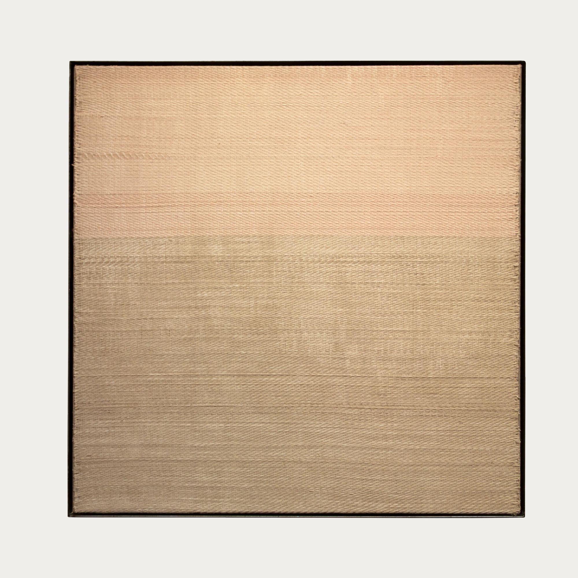 

											Elizabeth Hohimer</b>

											<em>
												Cessation</em> 

											<h4>
												June 26 – August 29, 2020											</h4>

		                																																													<i>Mirage 2,</i>  
																																								2020, 
																																								hand woven West Texas cotton stained with northern New Mexico clay and stretched over linen in steel frame, 
																																								36 3/4 x 36 3/4 x 2 1/2 inches 
																								
		                				