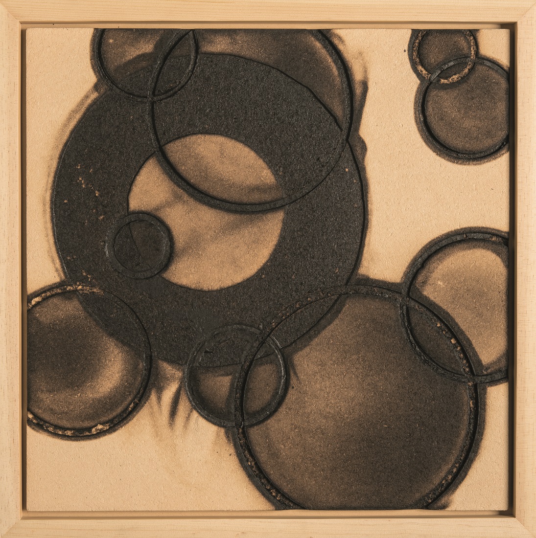 
		                					Tom Joyce		                																	
																											<i>Penumbra XXIII,</i>  
																																								2015, 
																																								charred wood fiber, 
																																								24 1/2 x 24 1/2 x 24 1/2 inches (framed) 
																								
		                				