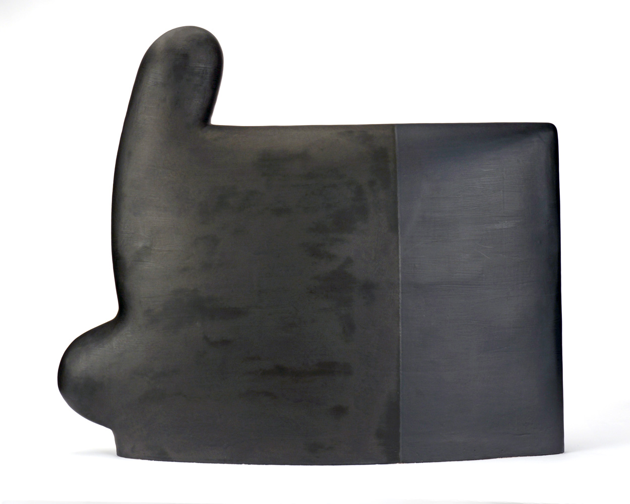 
		                					James Marshall 		                																	
																											<i>Untitled Black #398,</i>  
																																																					ceramic, 
																																								33 x 38 x 6 1/2 inches 
																								
		                				