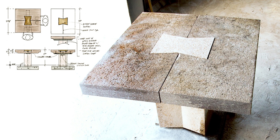 
		                					Richard Rhodes		                																	
																											<i>Four Person Dovetail Table,</i>  
																																								2019, 
																																								granite, 
																																								29 x 48 x 45 3/4 inches 
																								
		                				