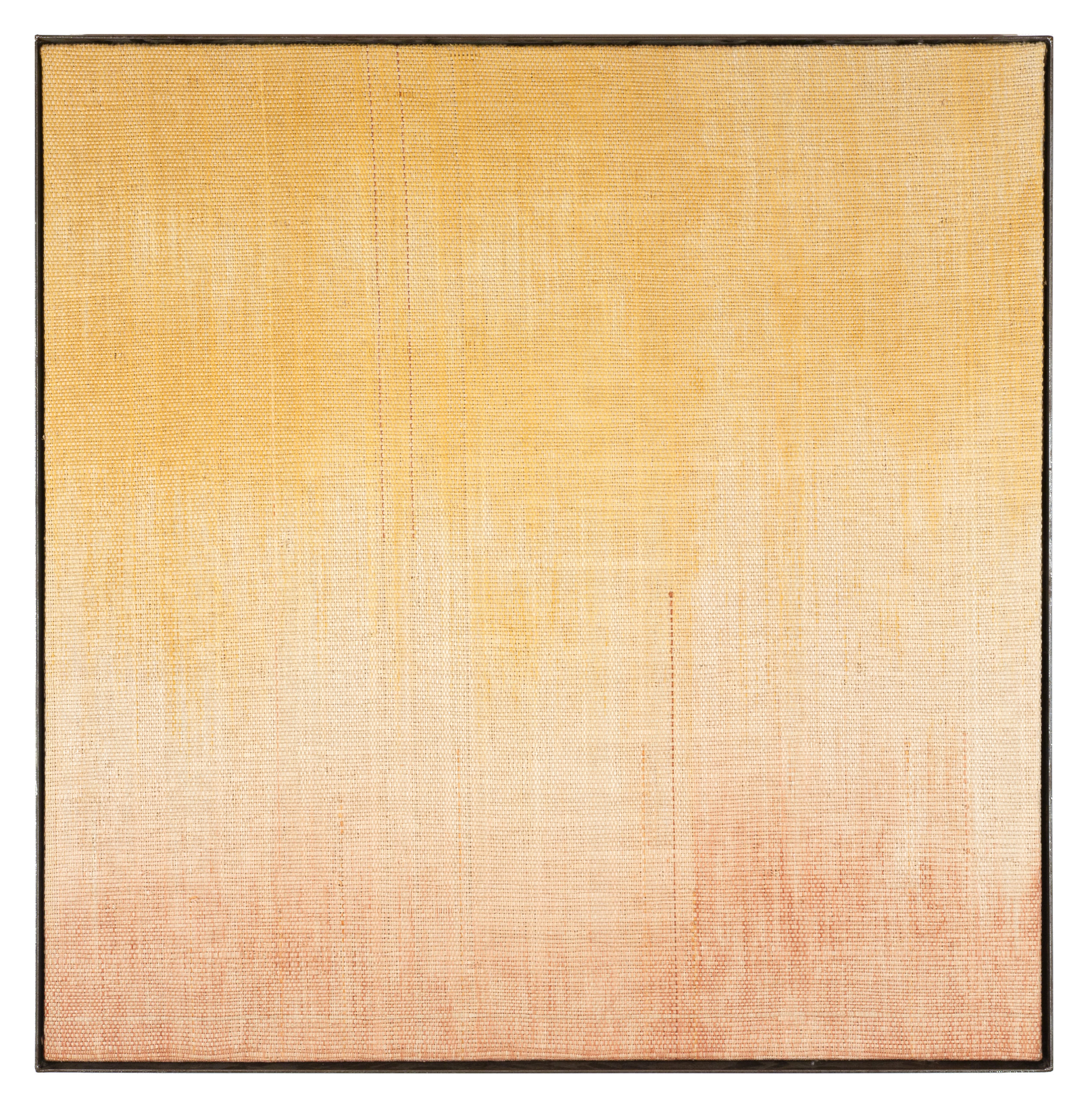 

											Elizabeth Hohimer</b>

											<em>
												Negotiated Desires</em> 

											<h4>
												May 21 - July 31											</h4>

		                																																													<i>Just a Little Bit Longer Where It's Warm,</i>  
																																								2021, 
																																								West Texas cotton dyed with collected clay, pine paper, and silk tapestry in steel frame, 
																																								37 x 36 3/4 x 2 1/2 in 
																								
		                				