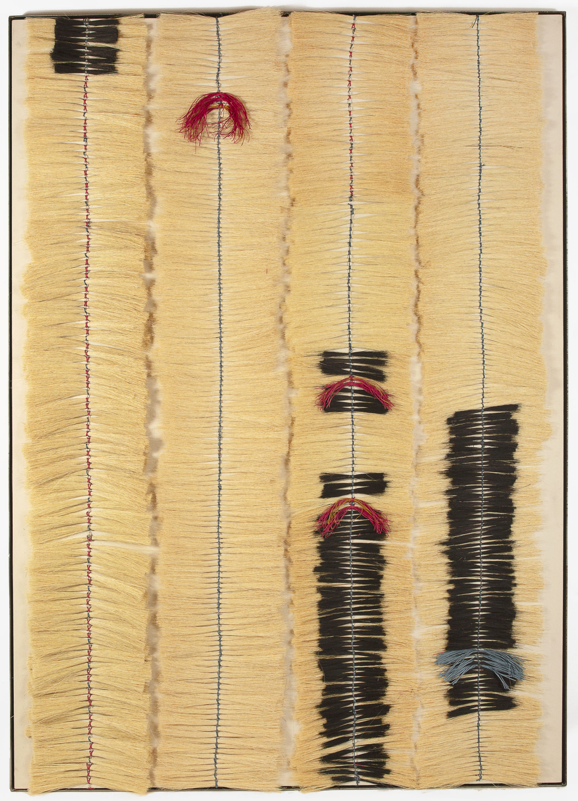 

											Elizabeth Hohimer</b>

											<em>
												Negotiated Desires</em> 

											<h4>
												May 21 - July 31											</h4>

		                																																<i>Pink and Blue Ribbons,</i>  
																																								2021, 
																																								tampico fiber, wire, cotton in steel frame, 
																																								84 x 60 x 2 1/2 inches 
																								
		                				
