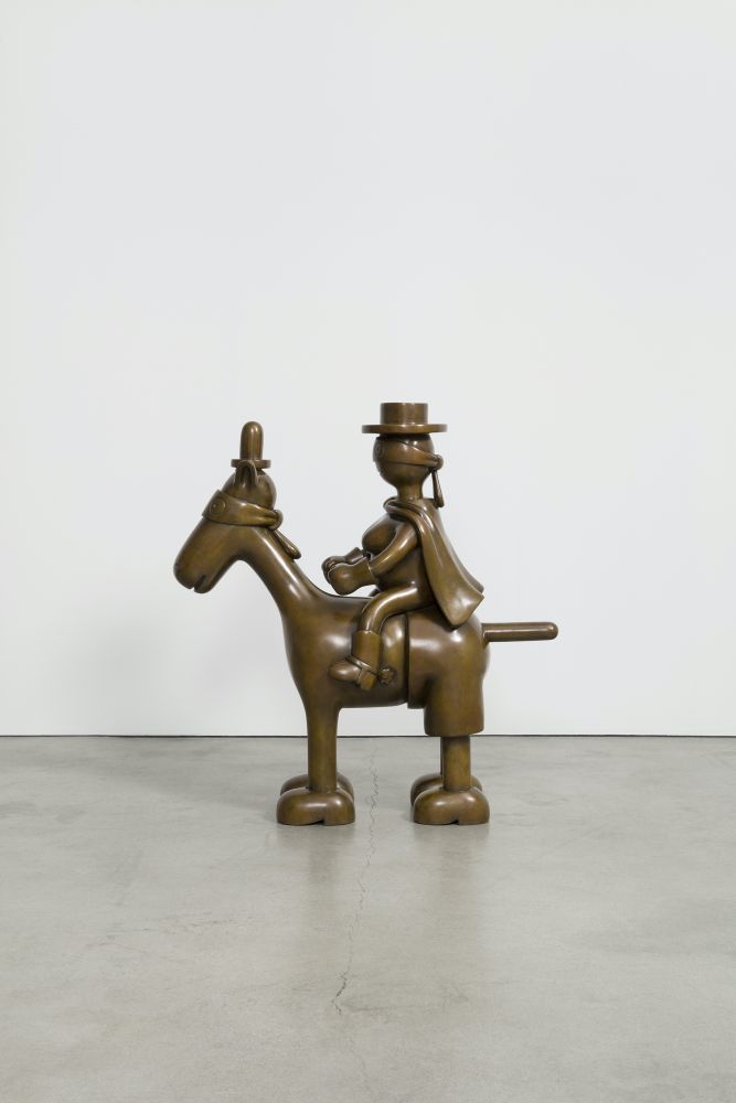 
		                					Tom Otterness		                																	
																											<i>Horse and Rider,</i>  
																																								2004, 
																																								Bronze, ed. 6/6, 
																																								44 3/4 x 15 1/2 x 43 in.  
																								
		                				