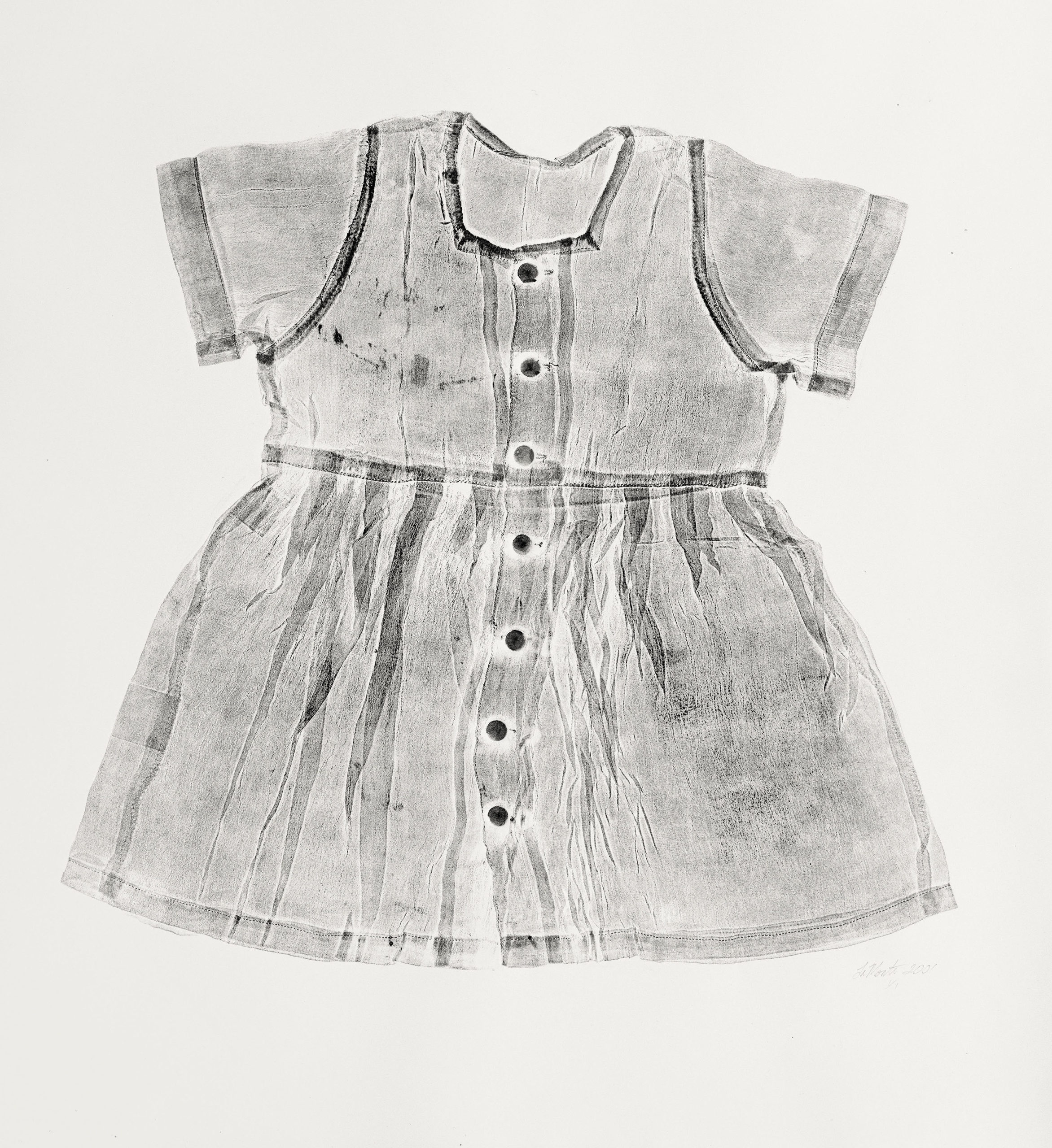 

											Karen LaMonte</b>

											<em>
												Sartoriptypes</em> 

											<h4>
																							</h4>

		                																																<i>Impression Child’s Dress,</i>  
																																								2001, 
																																								Sartoriotype, Monotype print on smooth art paper, 
																																								25 ⅔ × 23 inches  
																								
		                				