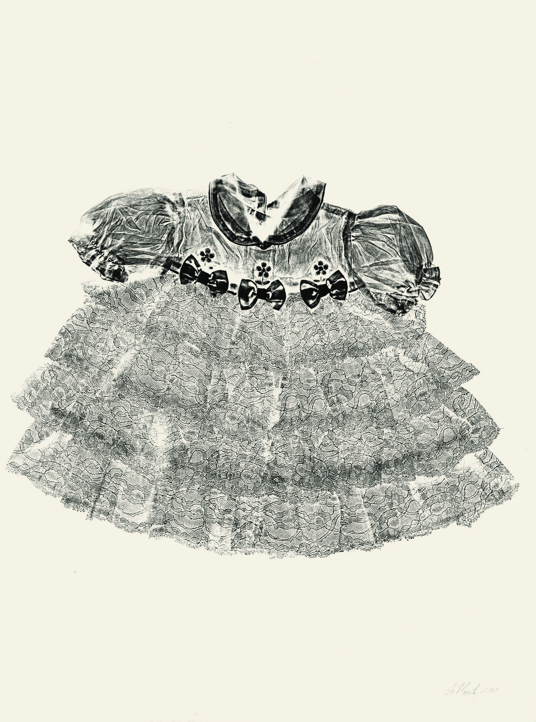 

											Karen LaMonte</b>

											<em>
												Sartoriptypes</em> 

											<h4>
																							</h4>

		                																																<i>Impression Children's Dress,</i>  
																																								2001, 
																																								Sartoriotype. Monotype print on etching paper, 
																																								30 x 22 inches 
																								
		                				