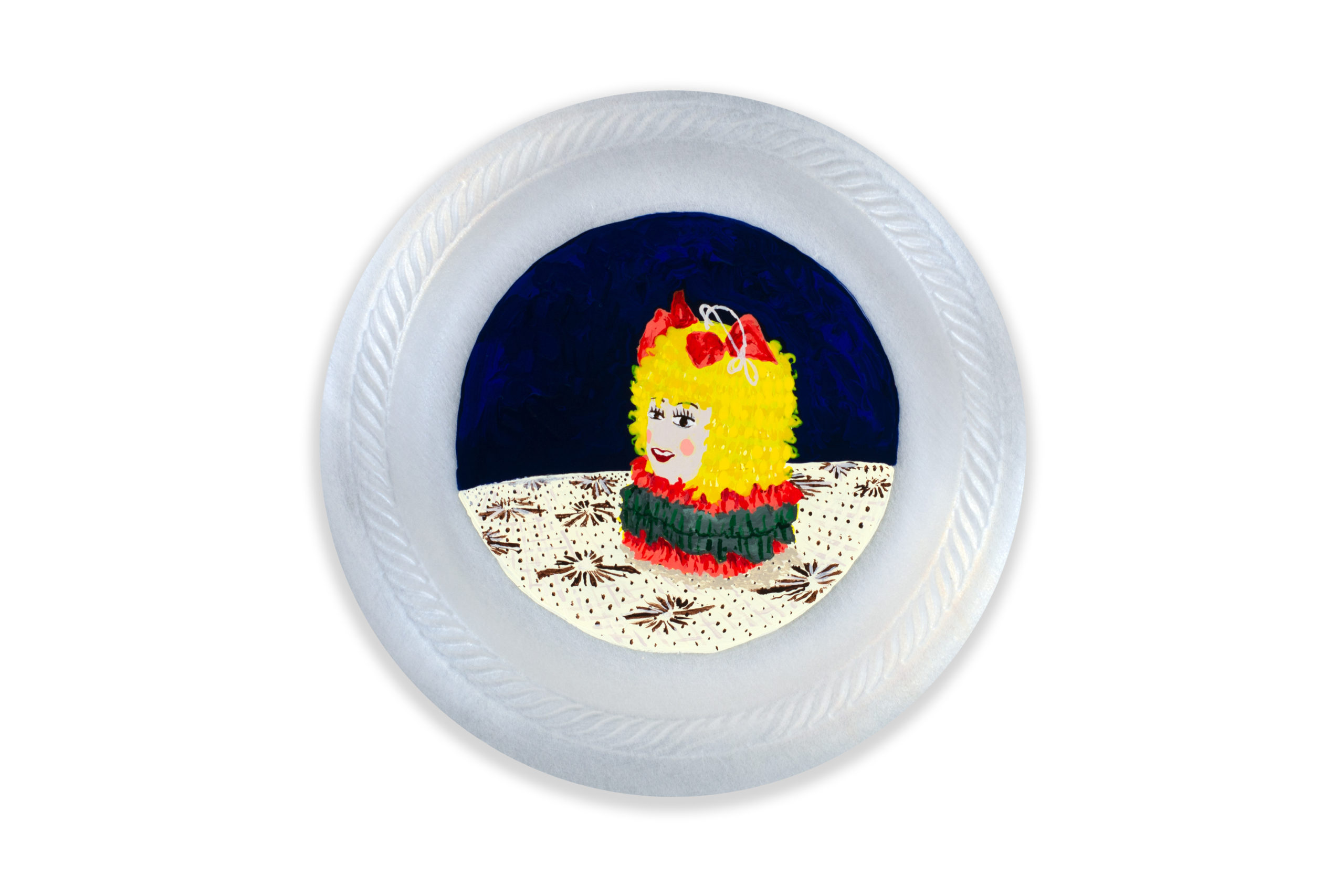 

											Fernando Andrade</b>

											<em>
												Homemade Cakes and Piñatas</em> 

											<h4>
												Santa Fe: June 10 – August 27, 2022											</h4>

		                																																													<i>Piñata de Joan,</i>  
																																								2022, 
																																								Acrylic on Primed Styrofoam Plate, 
																																								6 inches in diameter 
																								
		                				