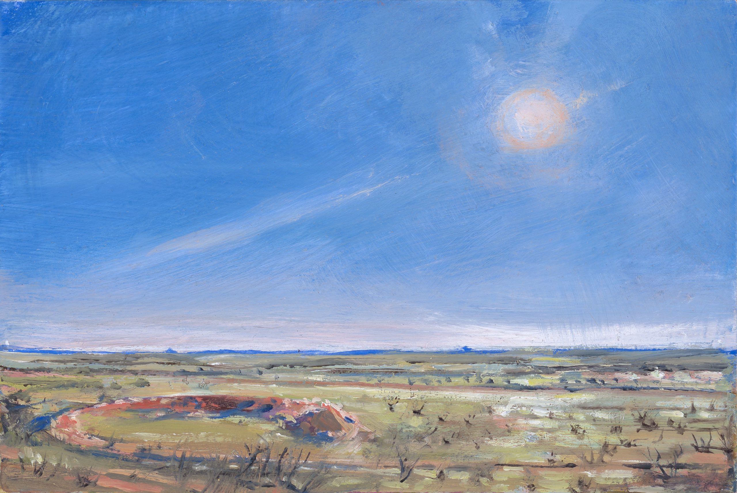 

											Don Stinson</b>

											<em>
												Beyond the Romantic</em> 

											<h4>
												Santa Fe: September 9 – November 26, 2022											</h4>

		                																																													<i>Amarillo Ramp, the world’s largest helium deposit and looking into the West Texas,</i>  
																																								2022, 
																																								oil on copper, 
																																								4 x 6 inches 
																								
		                				