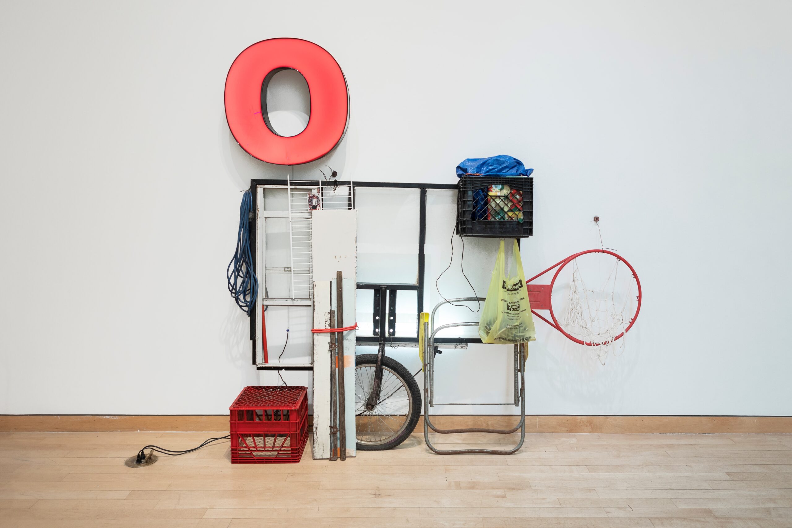 
		                					Gil Rocha		                																	
																											<i>Loops, Hoops, Holes & Other Things I Thought I Knew (#2),</i>  
																																								2021, 
																																								found objects, 
																																								80 x 80 x 16 inches 
																								
		                				