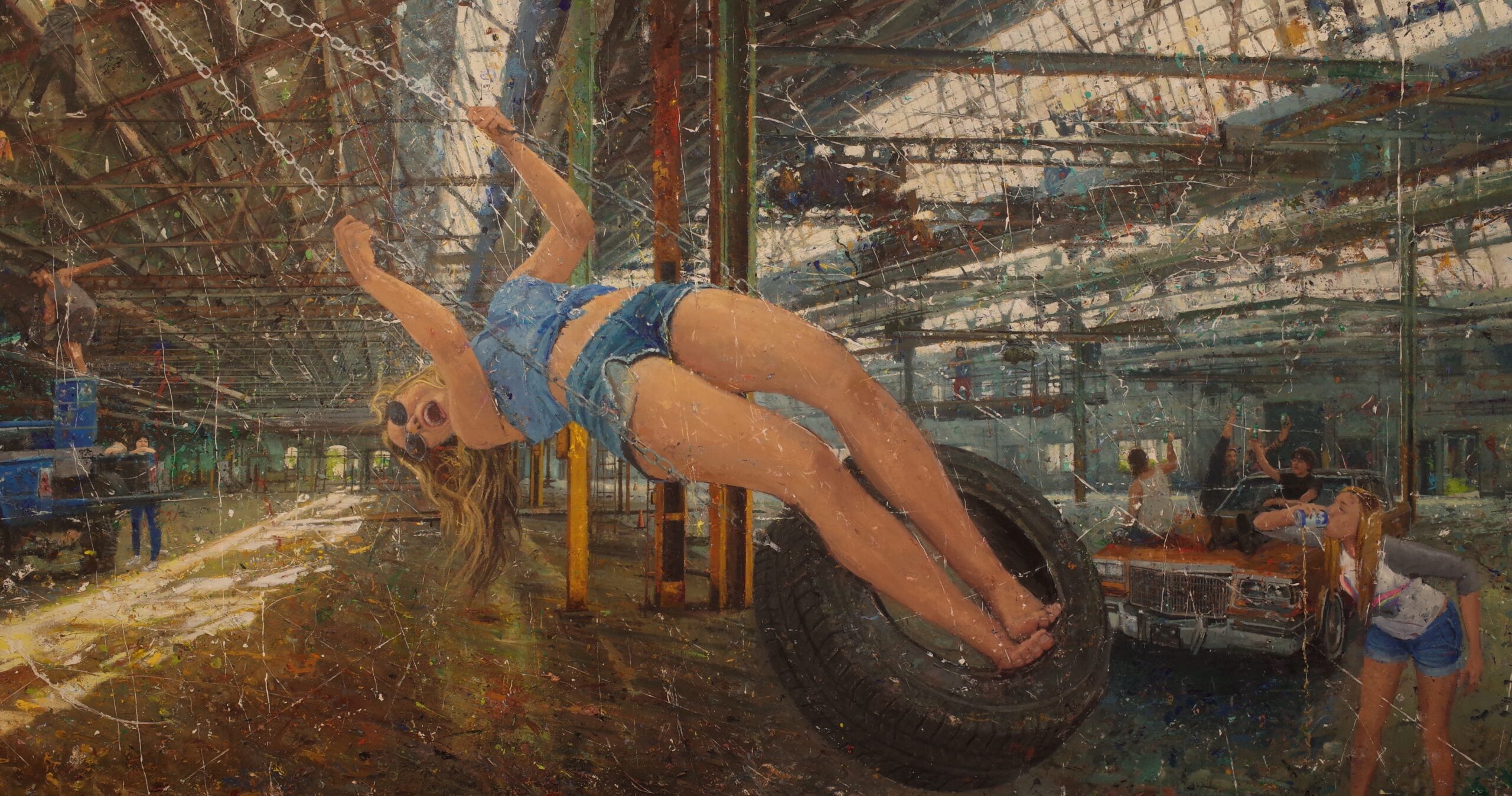 
		                					Tom Birkner		                																	
																											<i>The Swing,</i>  
																																								2023, 
																																								acrylic on canvas, 
																																								62 x 118 3/4 x 1 5/8 inches 
																								
		                				
