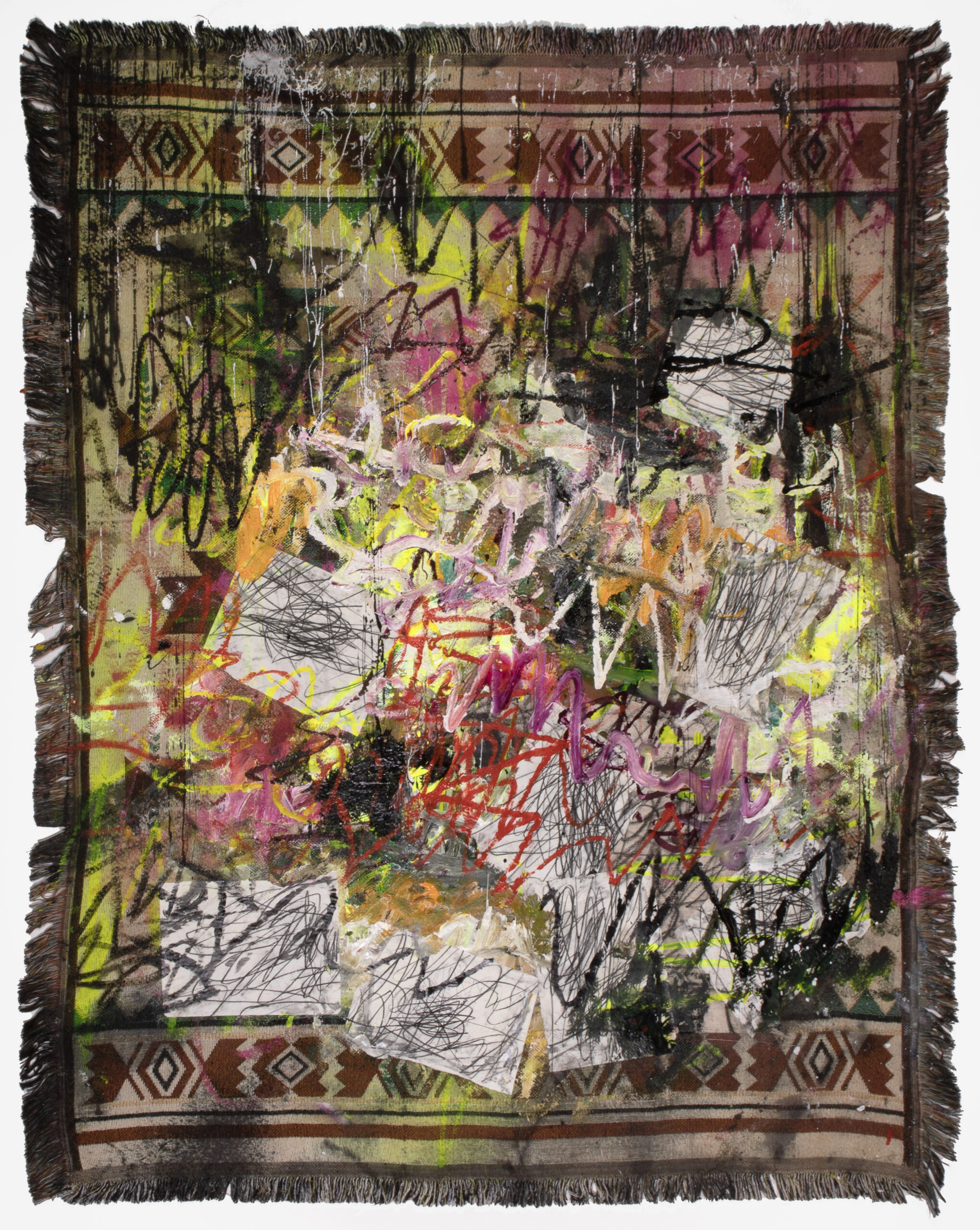 
							

									Patrick Dean Hubbell									When All Is Taken, You Protect Our Spirit 2022									oil, acrylic, enamel, charcoal, paper, polymer, canvas, mass manufactured synthetic textile<br />
66 x 54 inches<br />
sold									


							