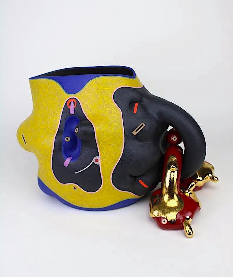 
		                					José Sierra		                																	
																											<i>007 PG,</i>  
																																								2023, 
																																								stoneware with gold luster, 
																																								11 x 16 x 12 inches 
																								
		                				