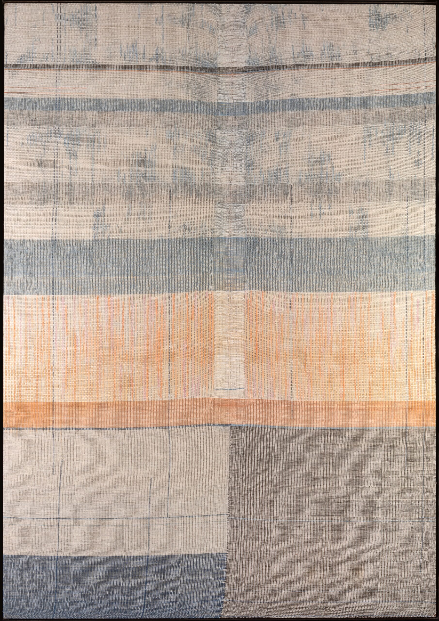 
							

									Elizabeth Hohimer									Running on Stardust, Running with Wolves 2024									Texas cotton, indigo, paper thread, pastel, linen, clay<br />
85 x 61 x 2 1/2 inches									


							