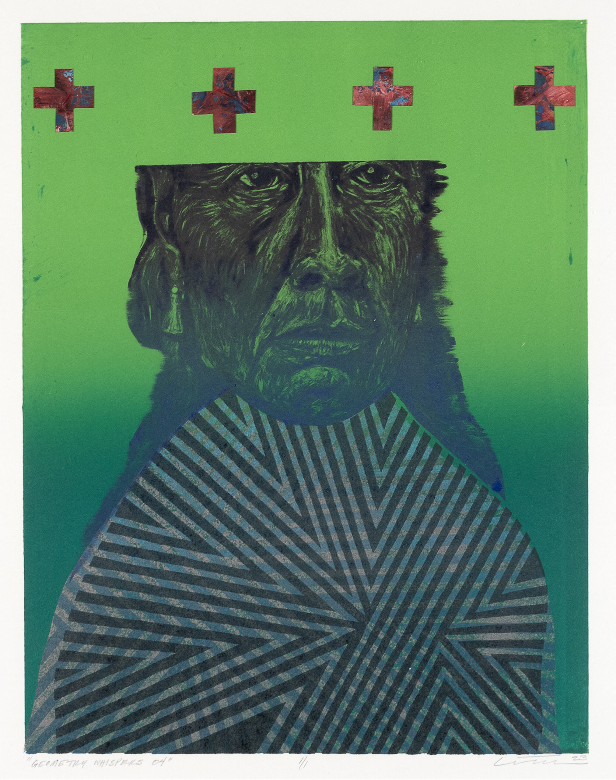 
							

									Monty Little									Whispers of Geometry 4 2022-23									plate lithography, monotype, and collage on paper<br />
21 x 16 inches									


							