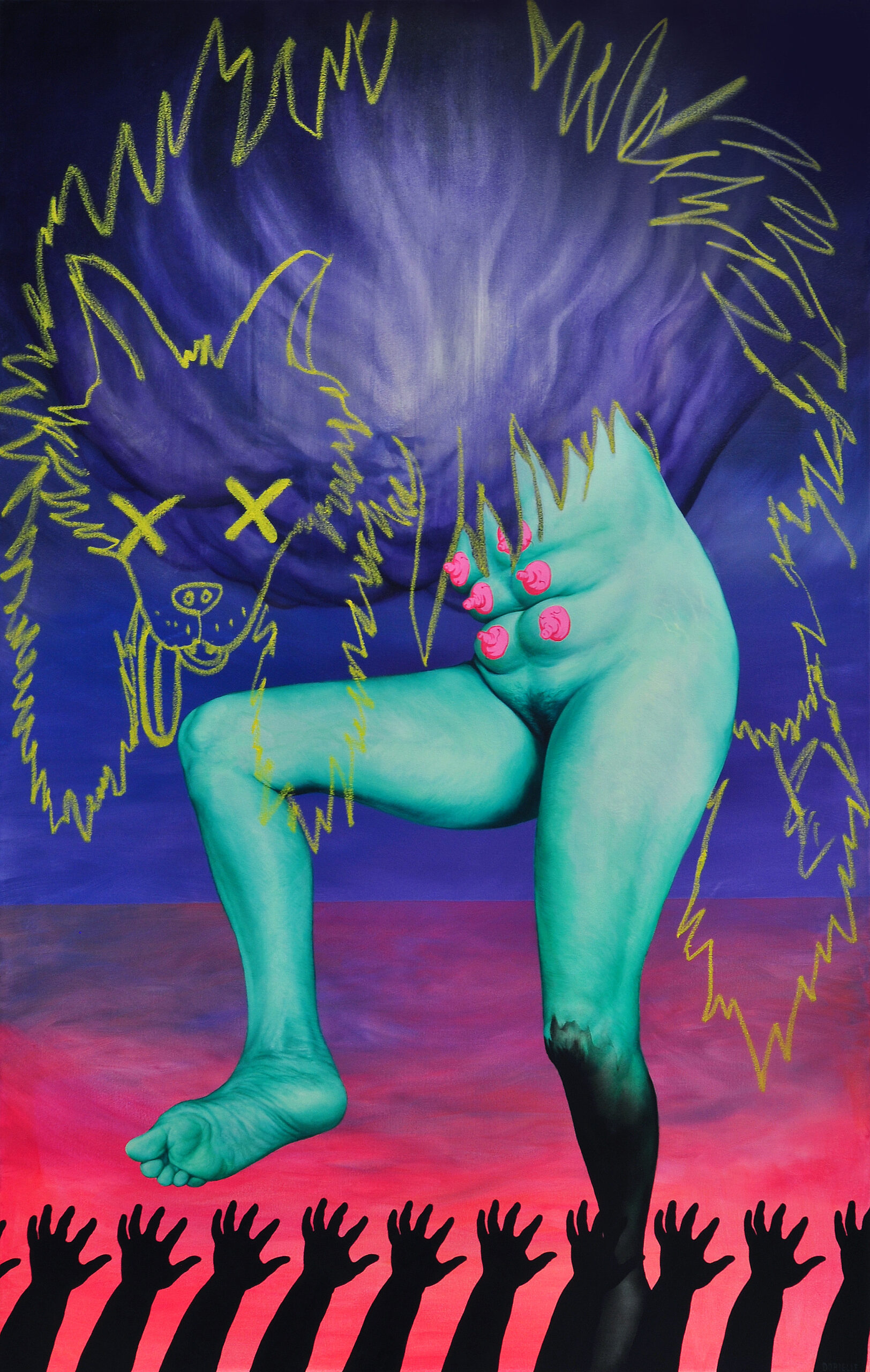 
							

									Dorielle Caimi									Belly of the Beast 2017									oil on canvas<br />
64 x 40 inches									


							