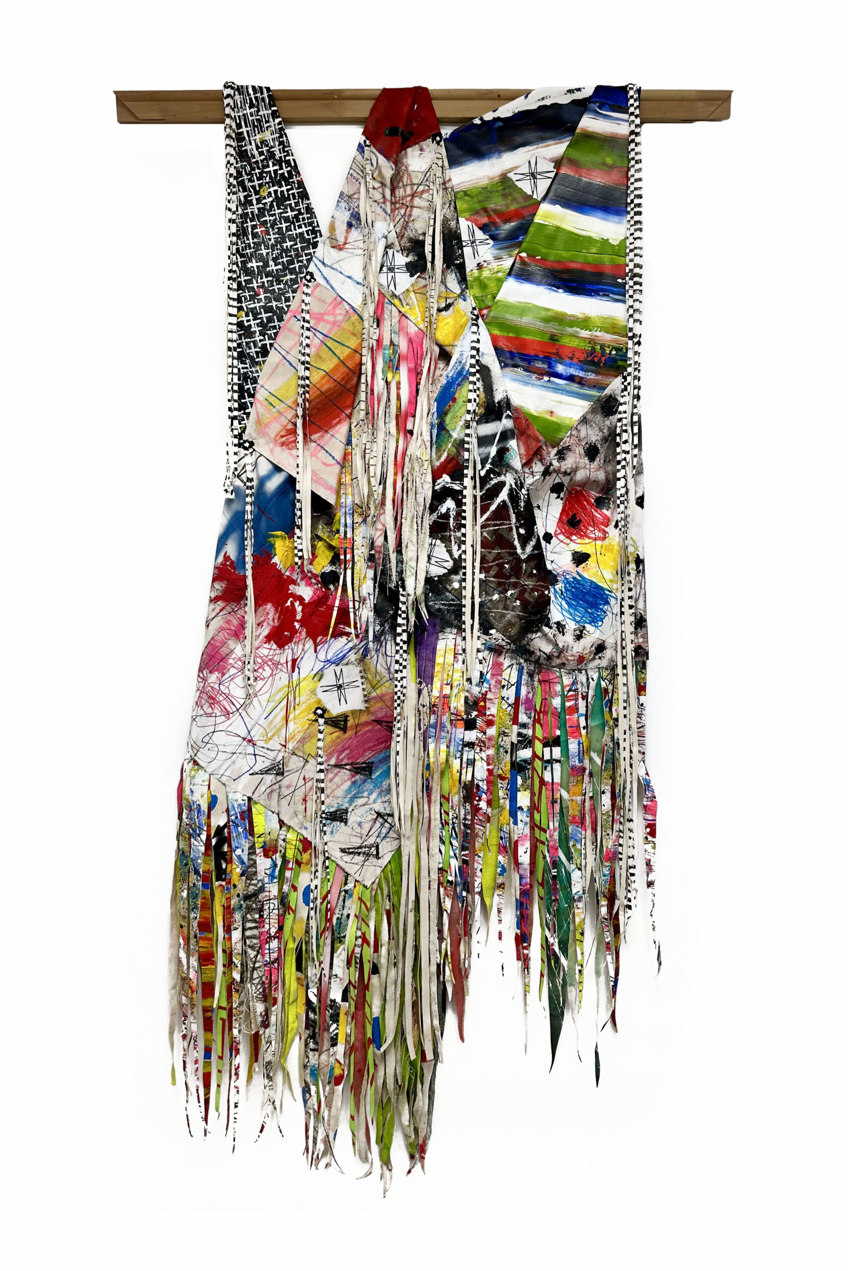 
							

									Patrick Dean Hubbell									You Showed Us How To Keep Going Past Failed Attempts 2025									oil, acrylic, enamel, acrylic dispersion, mass amnufactured synthetic textile, oil stick, oil pastel, charcoal, sewn canvas, wood stretcher bard, 72 x 30 inches									


							