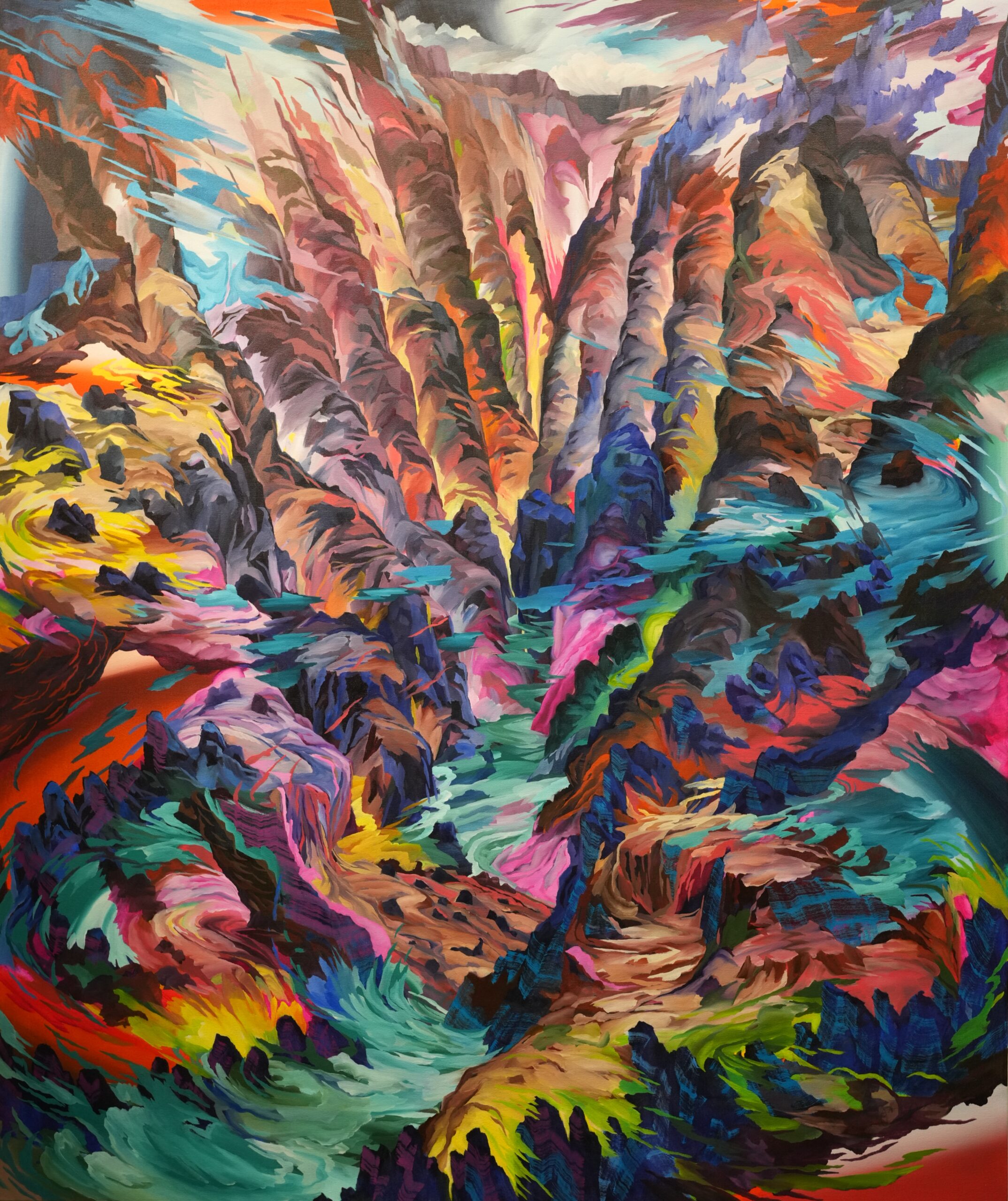 
							

									Steven J. Yazzie									Long Water 2025									oil on canvas<br />
60 x 72 inches									


							