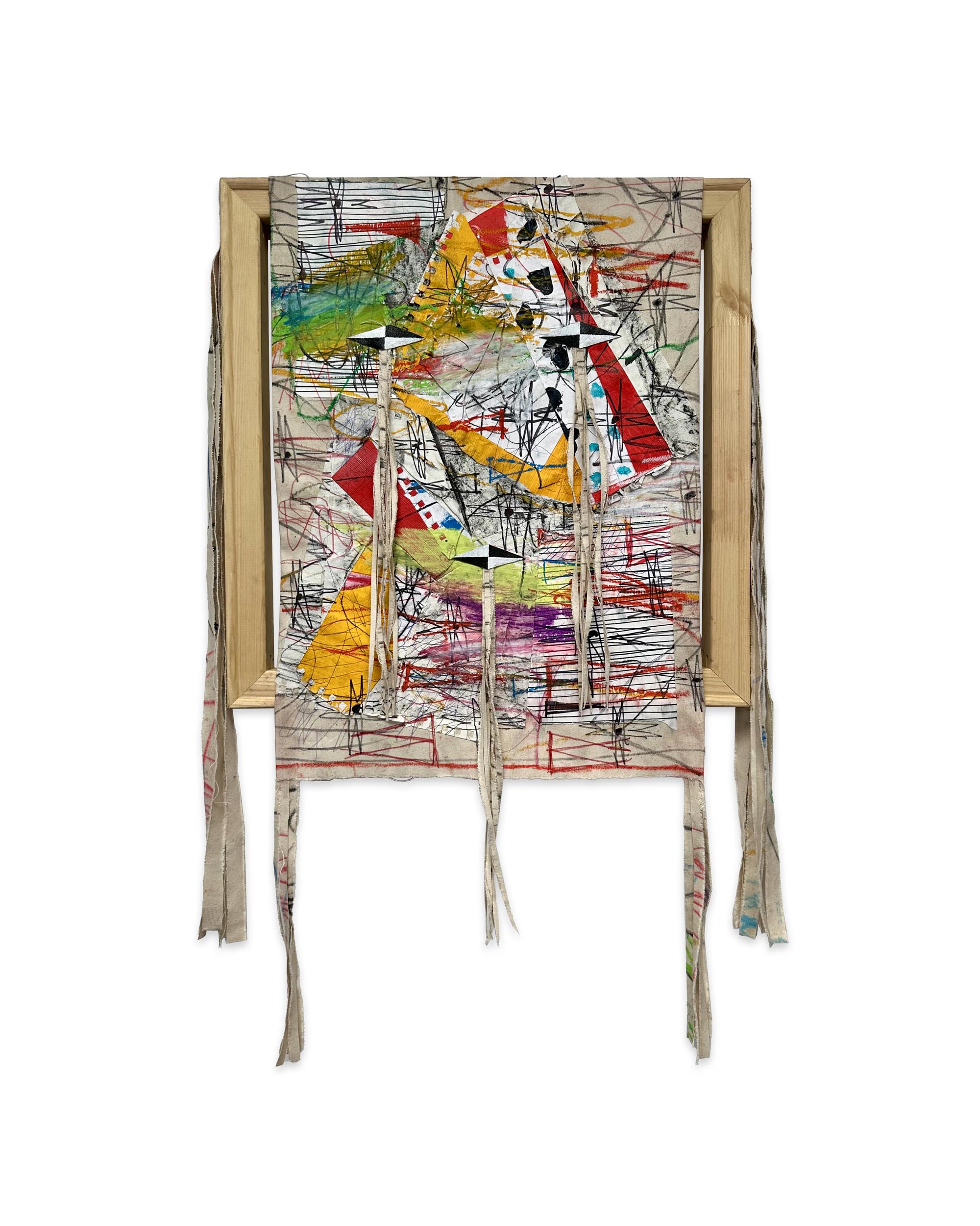
							

									Patrick Dean Hubbell									Your Spirit Transcends 2025									Oil stick, oil pastel, charcoal, graphite, pen and ink, sharpie, acrylic, enamel, paper, sewing <br />
on canvas, wood stretcher bar<br />
on canvas, wood stretcher bar, 36 x 20 inches									


							