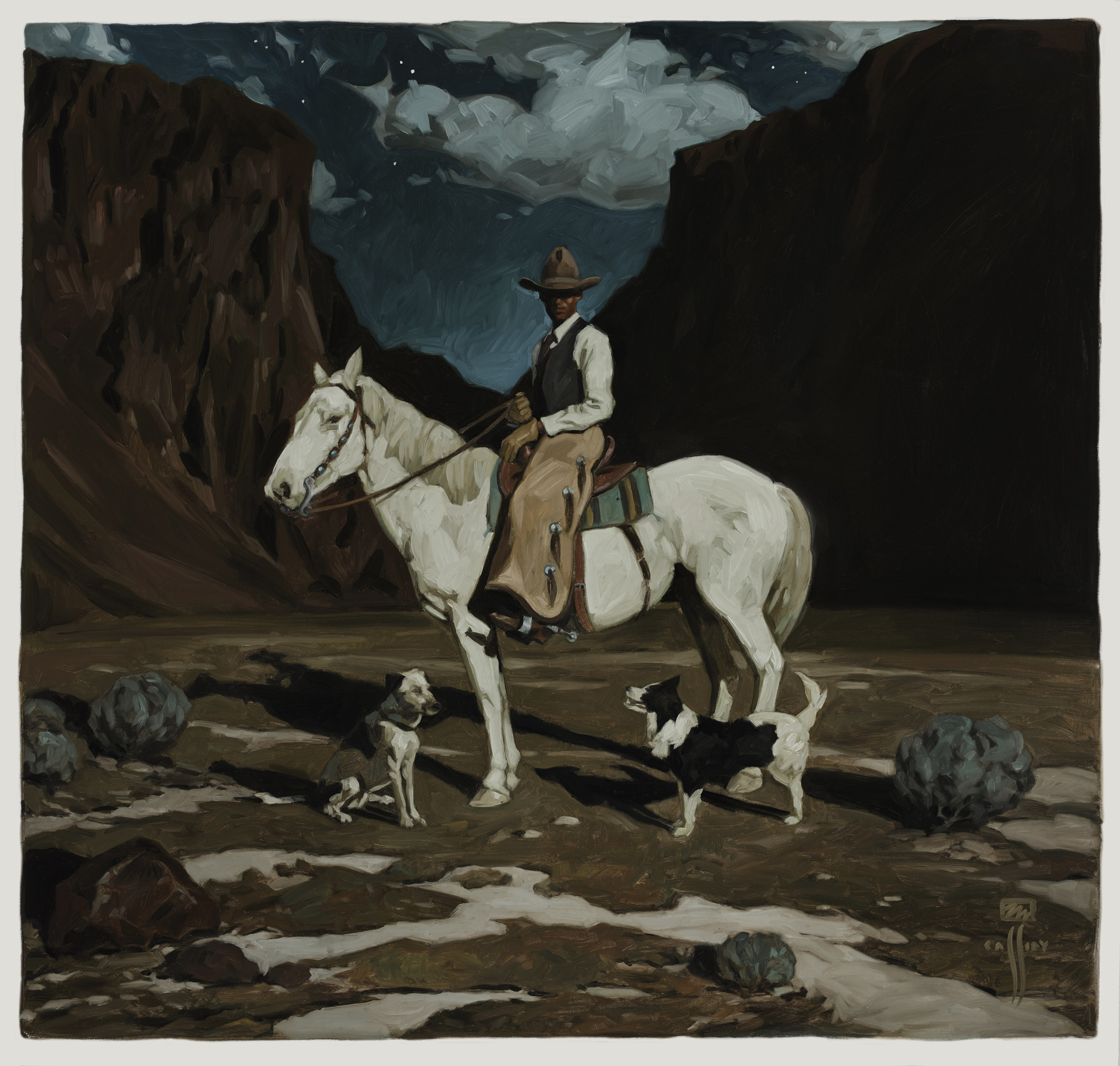 
							

									Michael Cassidy 									Cowboy Nocturne, Owyhee  2025									oil on canvas <br />
37” x 39” 									


							